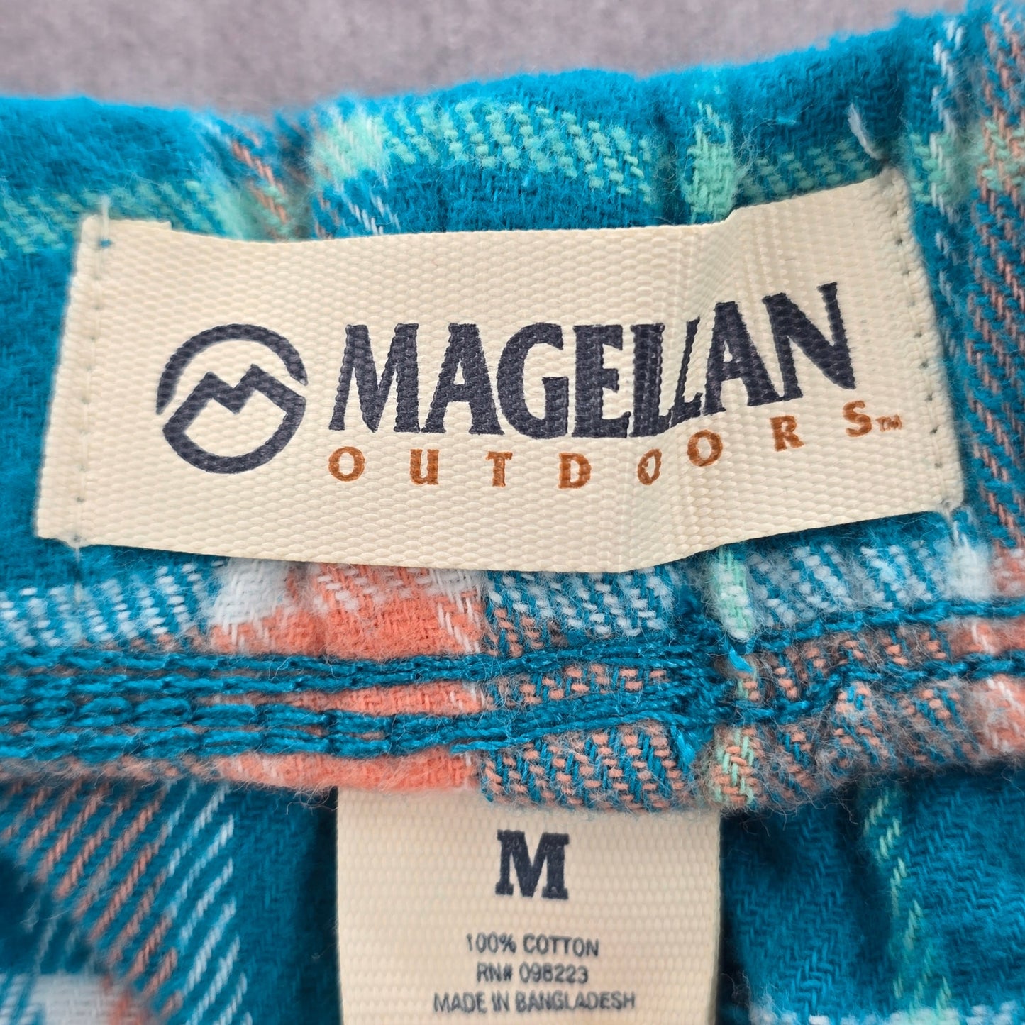 Magellan Outdoors Blue Plaid Sleep Fleece Pajama Bottoms Trousers Pants M Medium