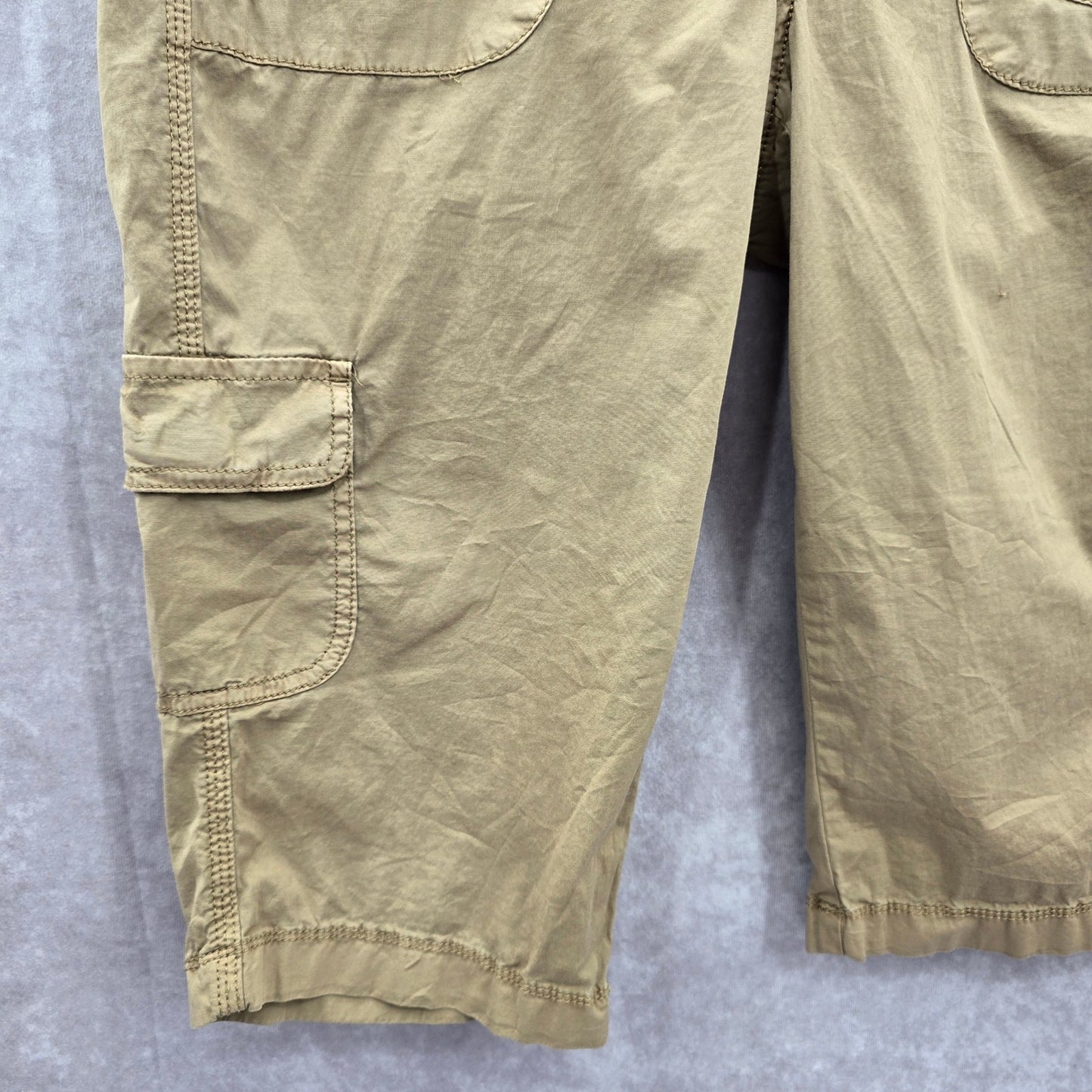 Sonoma Tan Cargo Flat Front Bottoms Pants Shorts Cotton 8
