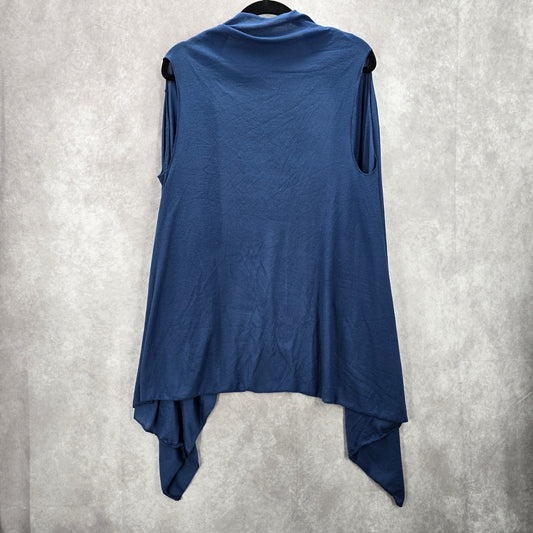 Blue Sleeveless Wrap Boho Western Beach Swim Cover Up Duster Kimono OS