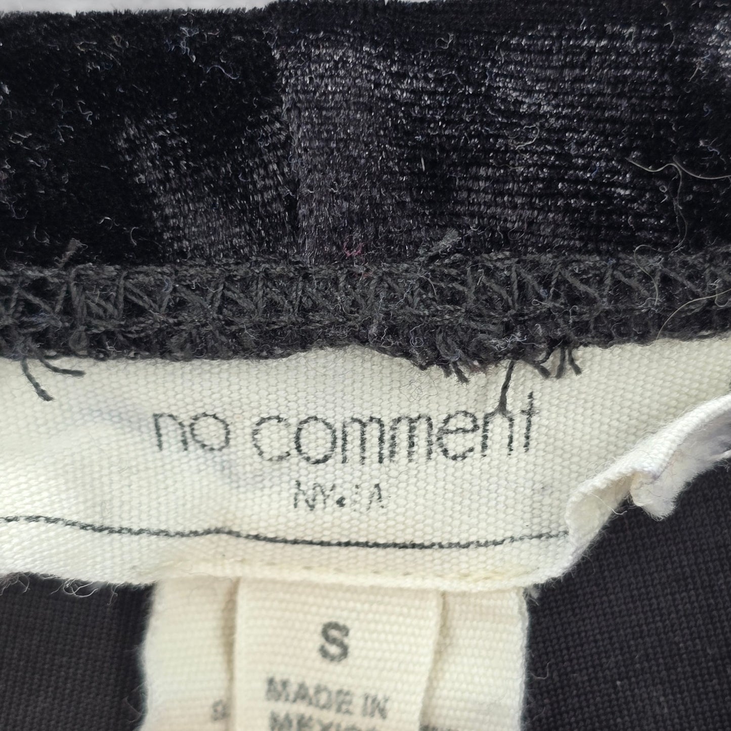 No Comment Black Skinny Velour Pullon Stripe Legging Bottoms Pants S Small