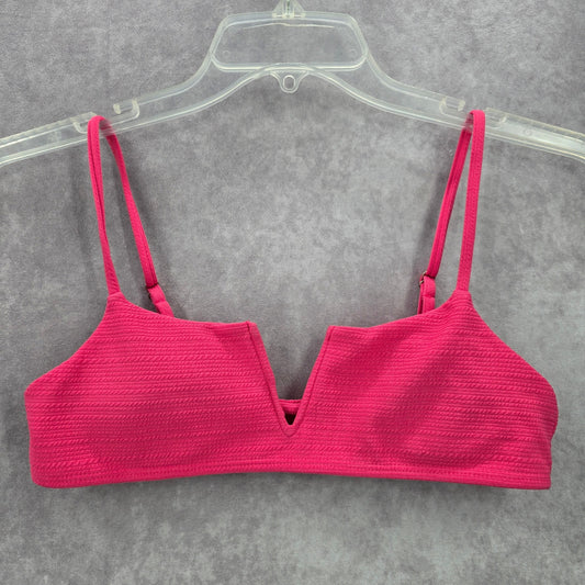Pink Bikini Top Adjustable Strap Pull On Swimwear Swimsuit Small