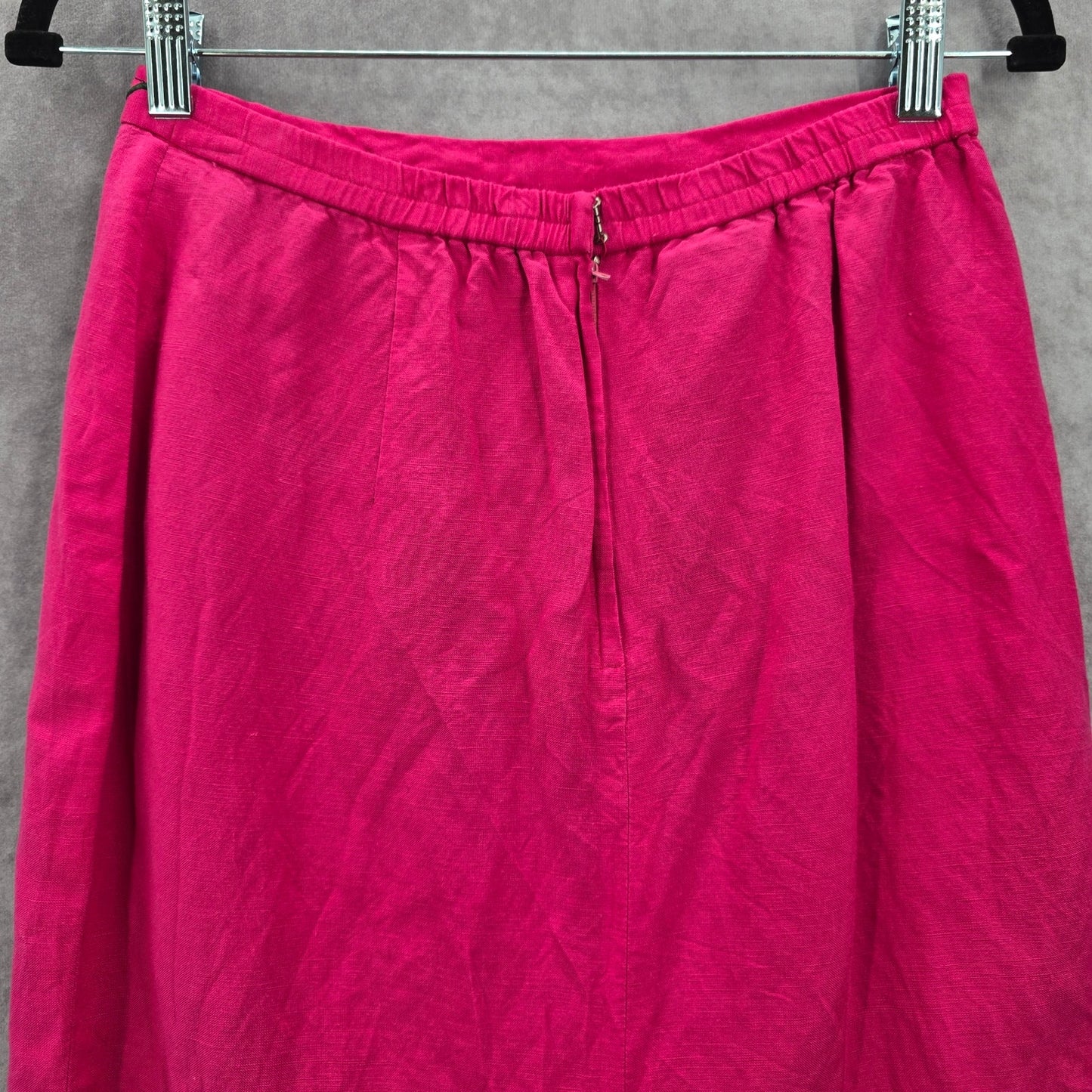 Donna Morgan Pink Pencil Knee Length Linen Boho Vintage Whimsy Skirt M Medium 10