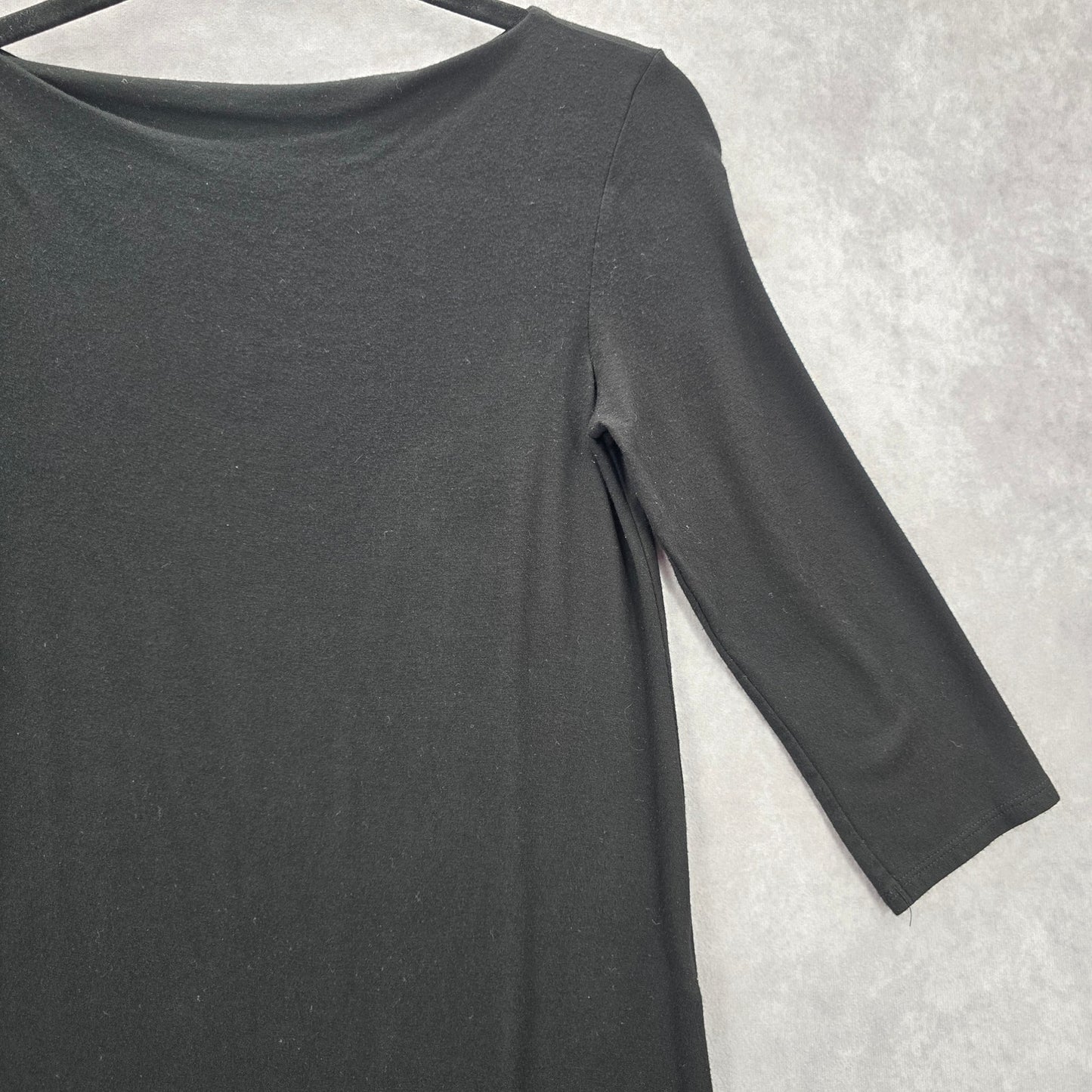 Willi Smith Black Long Slit Stretch Goth Blouse Retro Top Extra Small XS