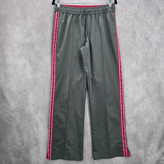 Gray Pink Jogger Track Sweat Wide Leg Stripe Activewear Pants Bottoms Medium