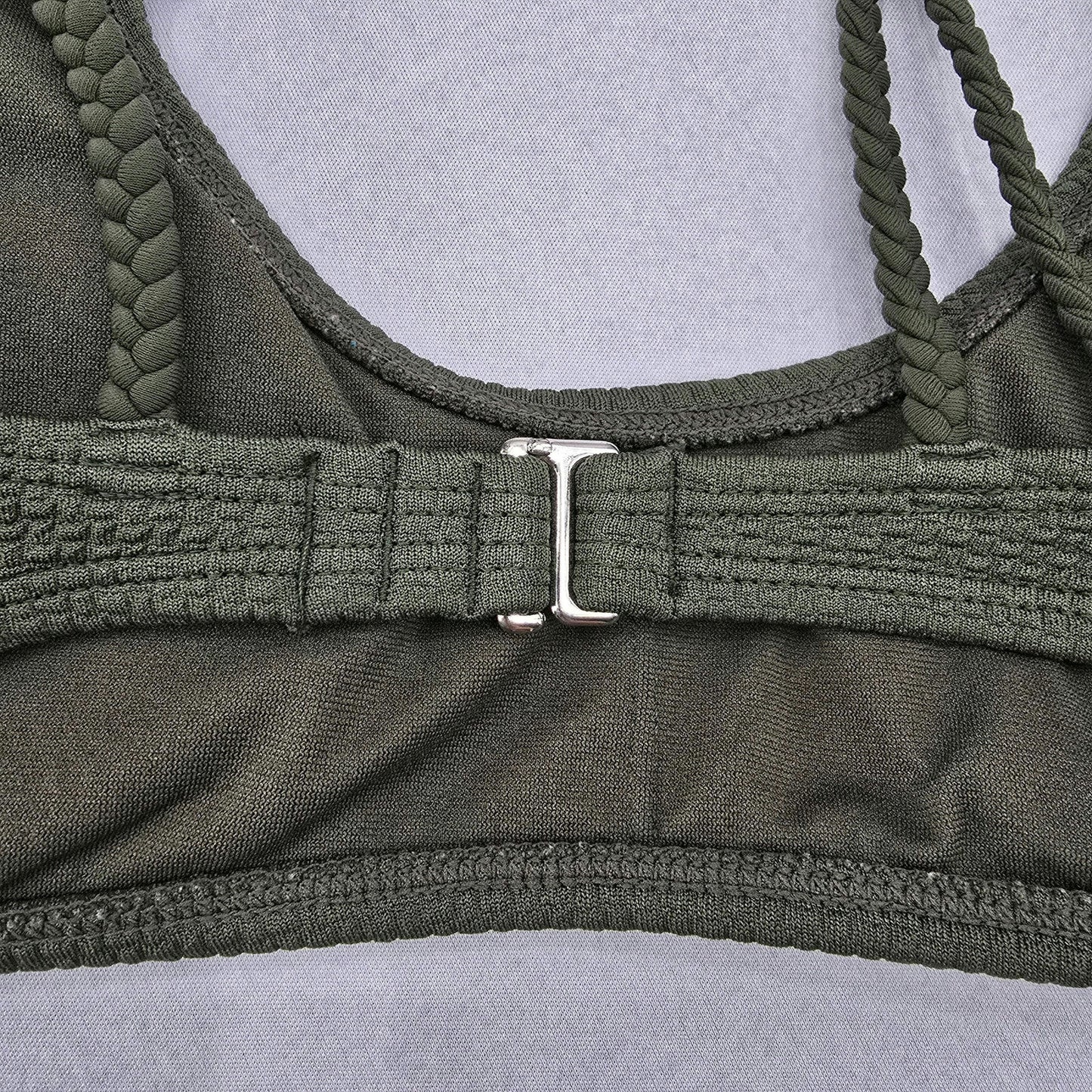 Xhilaration Green Padded Crochet Beach Bikini Bralette Swim Top S Small