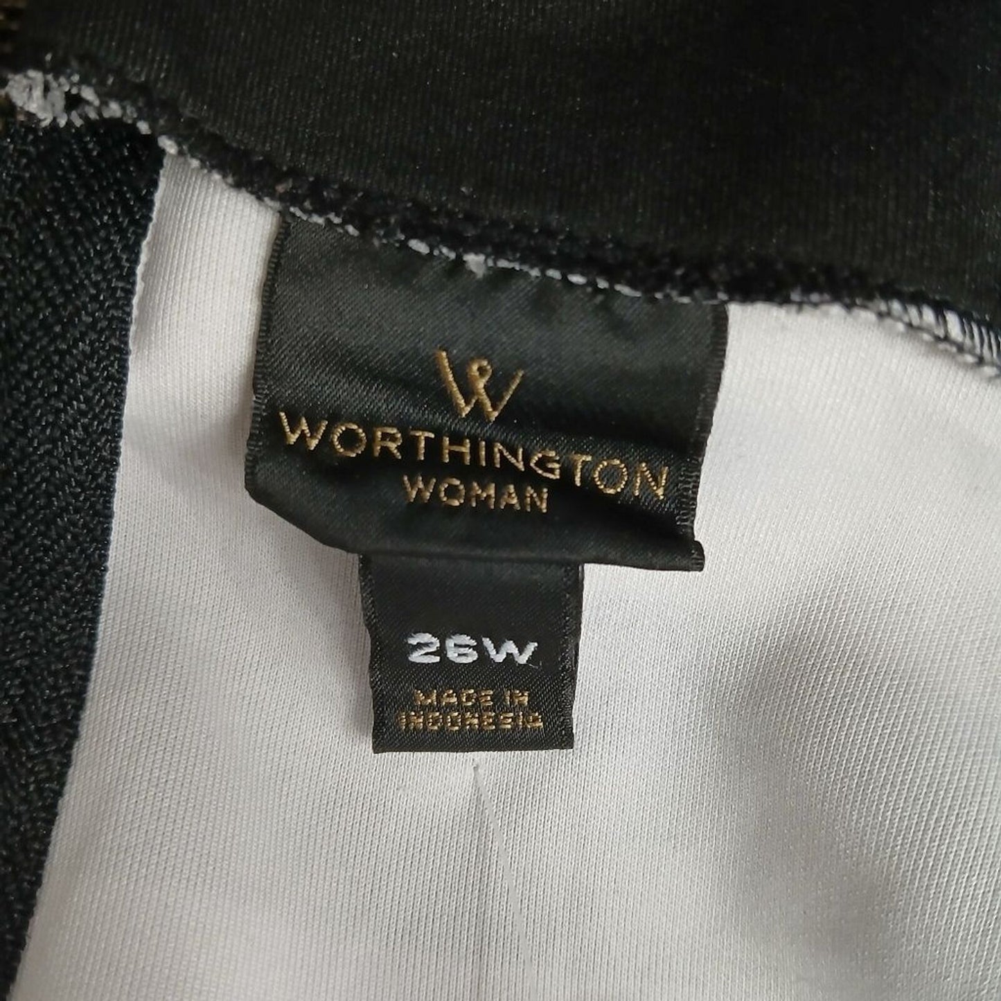 Worthington Woman Black White Stripe Skirt Plus Knee Length Size 26W 3XL