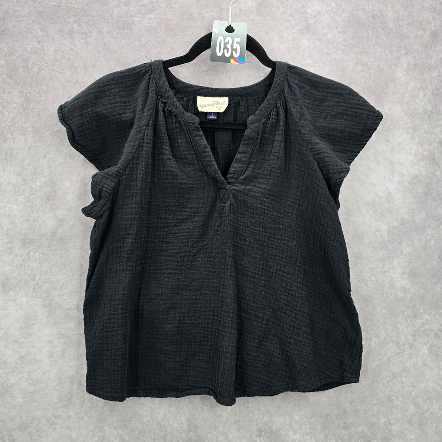Universal Thread Black Short Sleeve Cotton Top Small