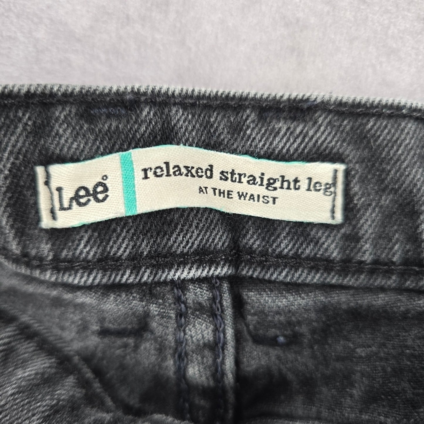 025. Lee Relaxed Straight Leg Gray Black Denim Pants Jeans 16M