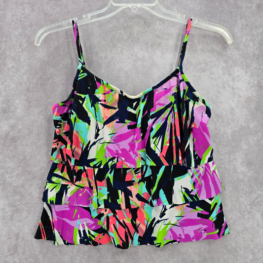 Caribbean Joe Purple Padded Swimwear Tankini Tank Top Medium M 10