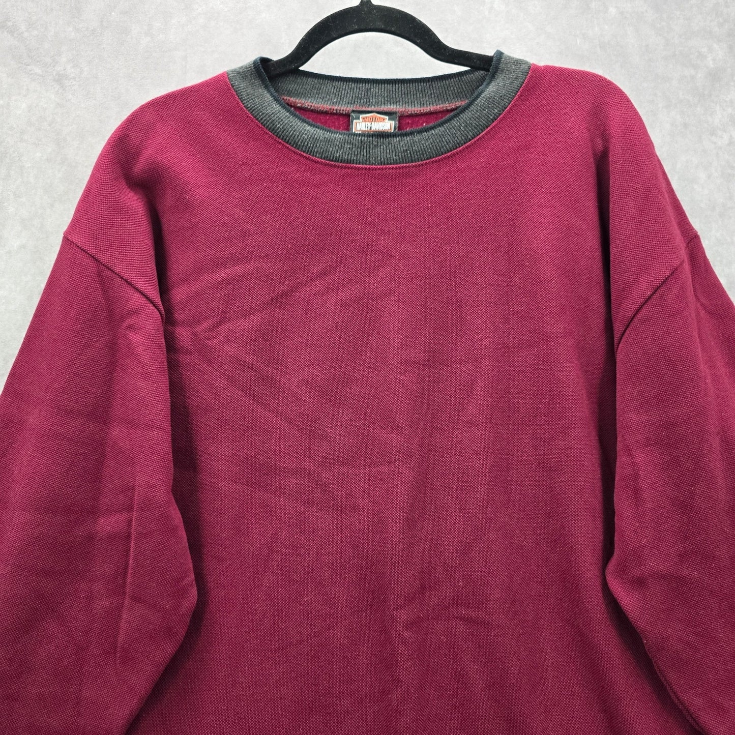 Harley Davidsons Men's XL Long Sleeve Red Gray Pullover Sweatshirt Inner Fleece