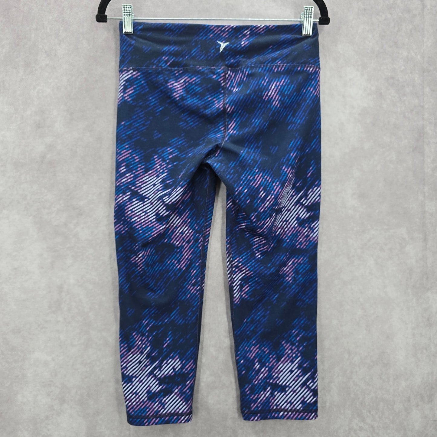 Old Navy Active Cropped Capri Blue Purple Yoga Stretch Pants Leggings M Medium