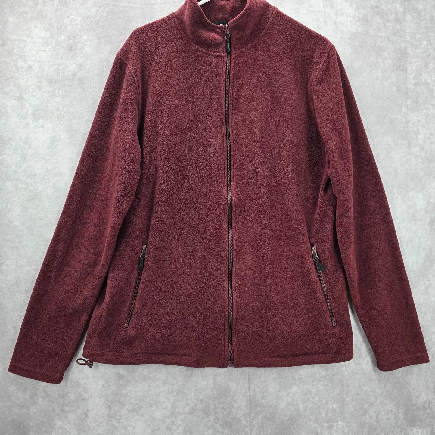 Redtag Red Zip Fleece Coat Jacket Mens Long Sleeve Large