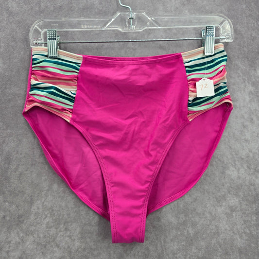 Matilda Jane Pink Stripe Cheeky High Bikini Bottom Swimwear Medium