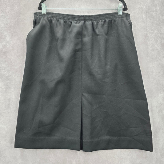 The First Islander Black Pleat Knee Length Pocket Flare Stretch Skirt Plus 14