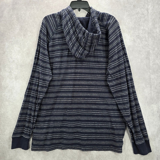 American Eagle Blue Premium Indigo Pullover Classic Stripe Hoodie XL Extra Large