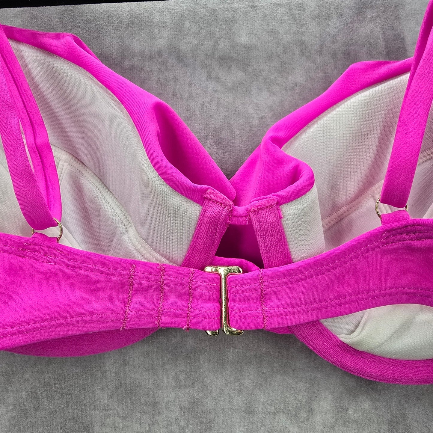 Xhilaration Pink Ruffle Padded Adjustable Wired Bikini Top Swimwear Medium