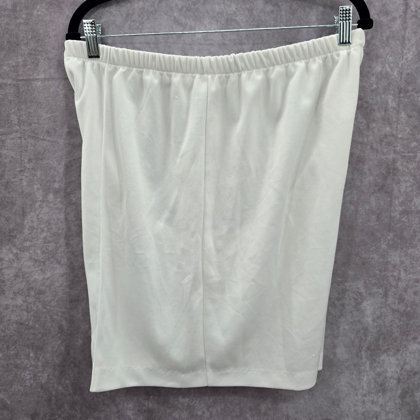 Romans White Stretch Flat Front Active Bottoms Pants Shorts 8