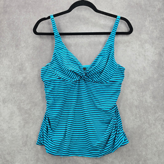 003. Apt 9 Blue Stripe Tank Top Tankini Swimwear Large