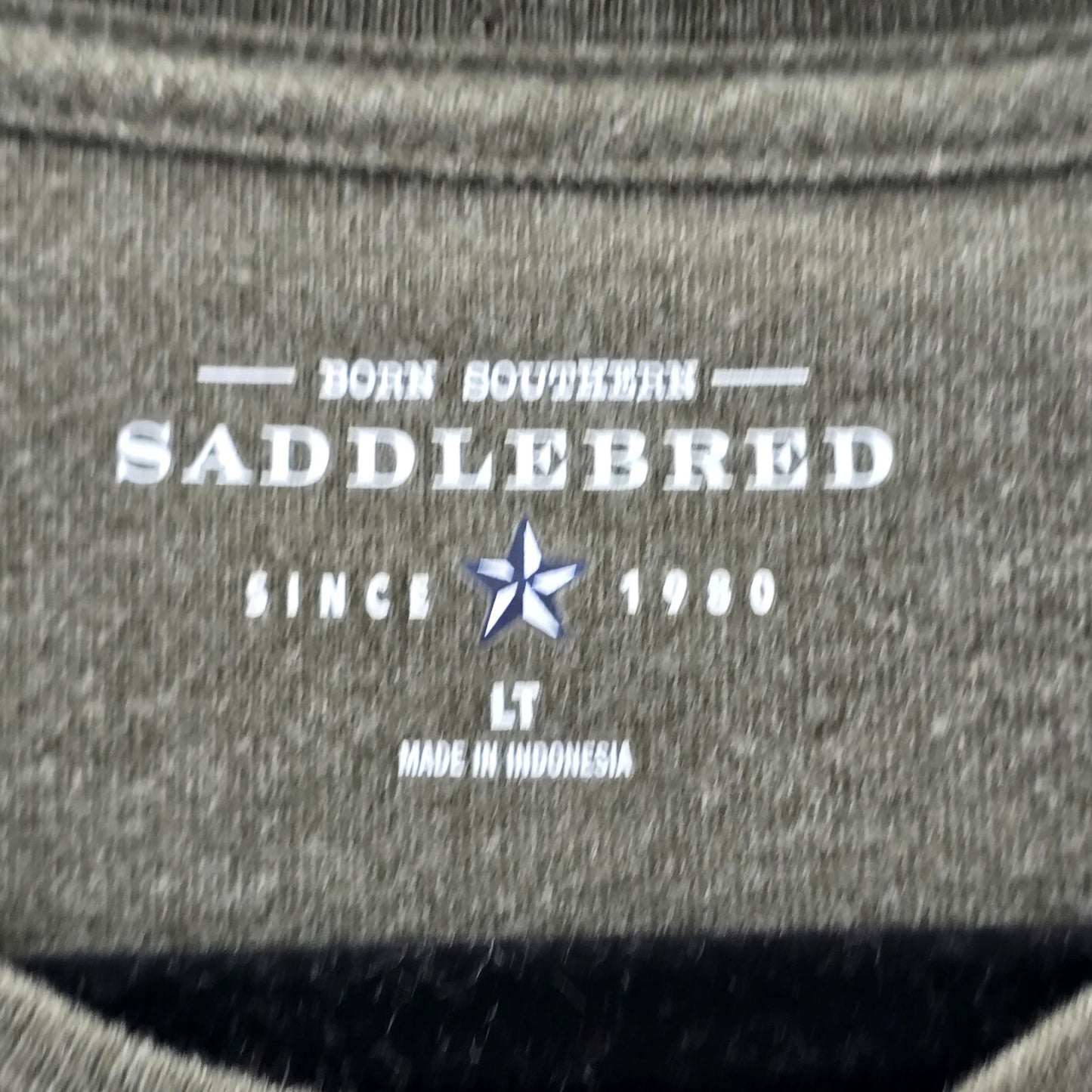 Saddlebred Green Long Sleeve Pullover Cotton Tshirt Tee Sweater Mens Large Tall