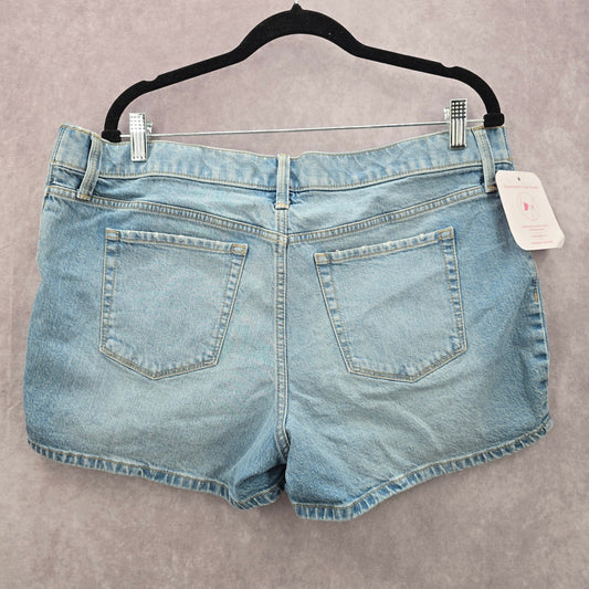 Isabel Maternity Blue Denim Jeans Midi Stretch Bottoms Pants Shorts 12