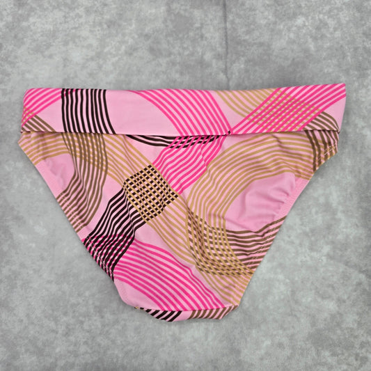 Kim Rogers Pink Brown Stripe Medium Bikini Bottom Swimwear
