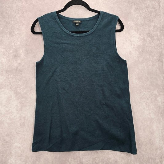 Talbots Green Sleeveless Vest Cotton Modal Preppy Sweater Top M Medium