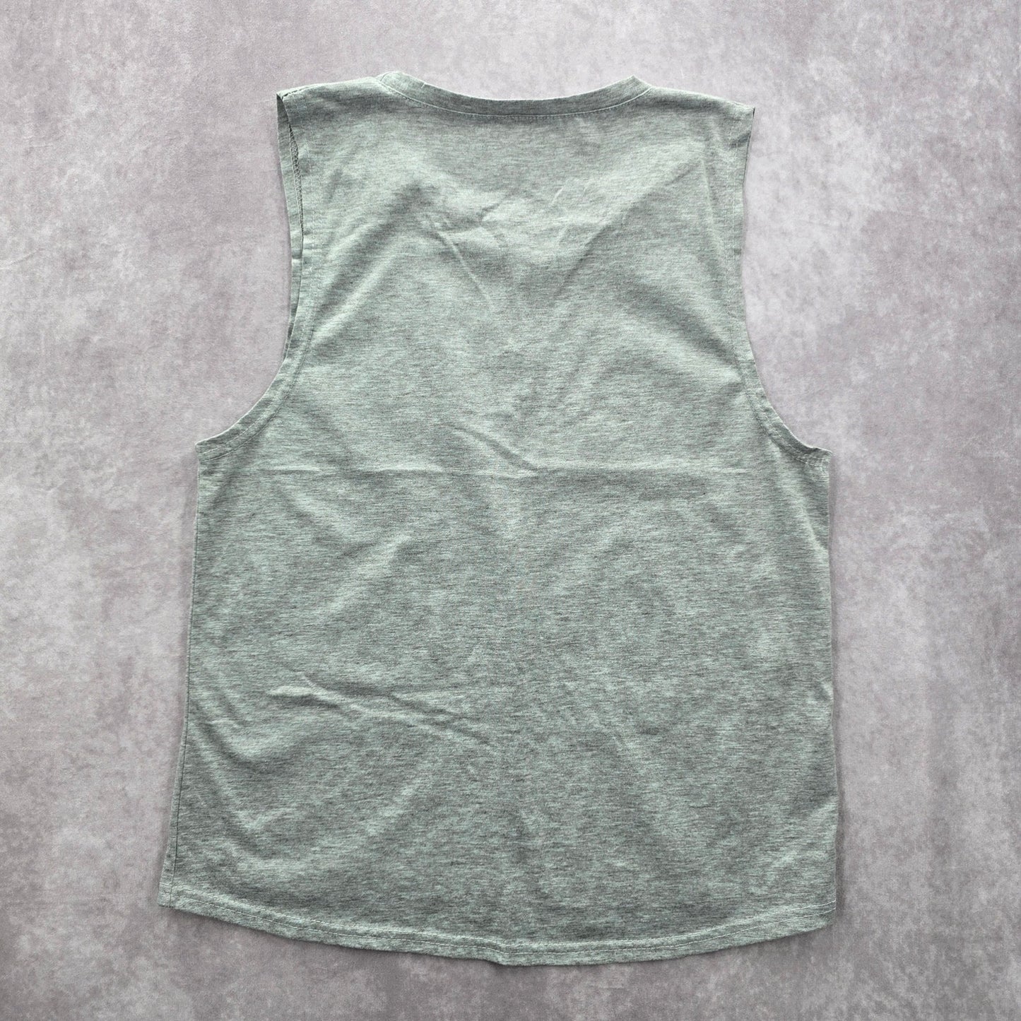 Gray Sleeveless Muscle Tshirt Tee Activewear Run Spelt Backwards Shirt Medium