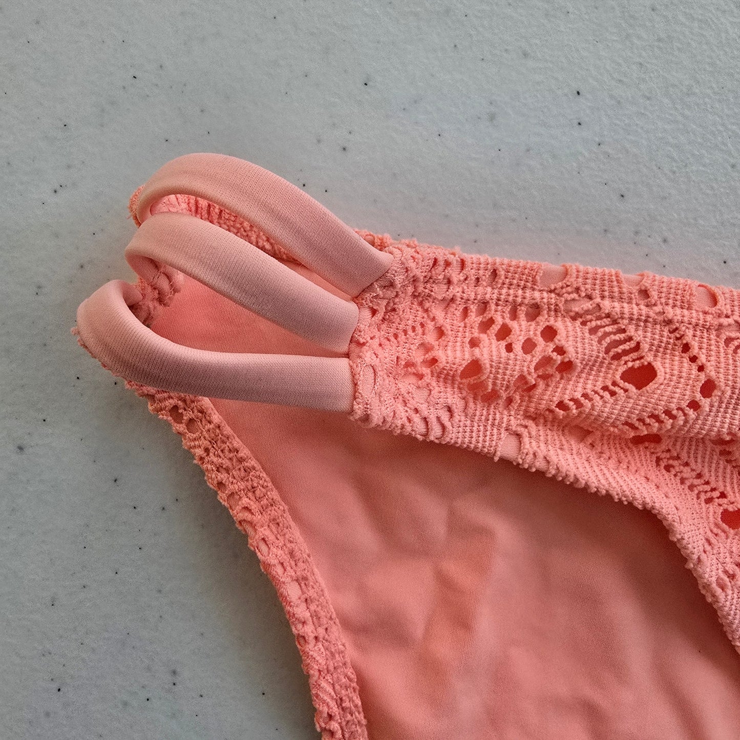 Academy Orange Laser Cut Out Floral Bikini Swimwear Swimsuit Bottom Size 2XL