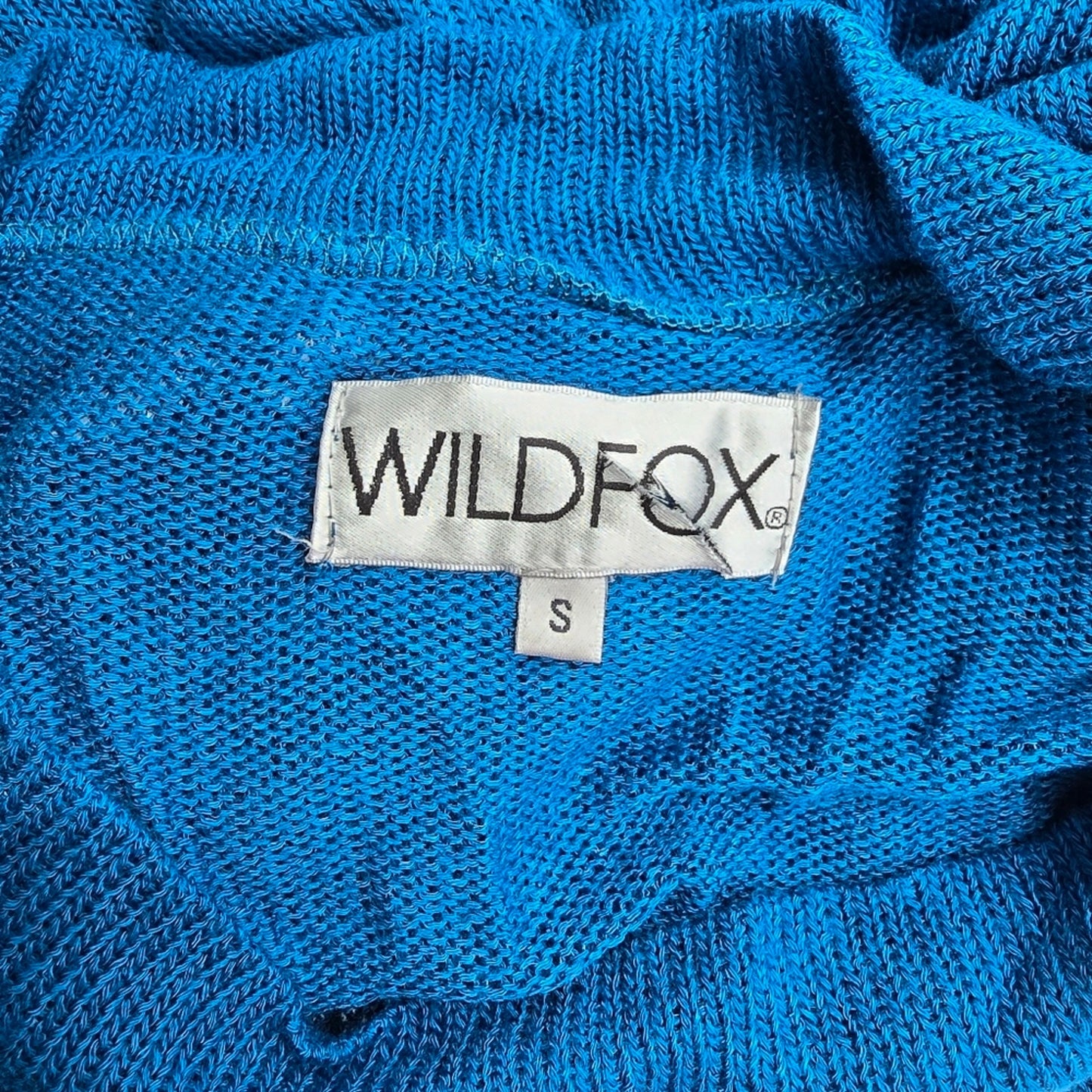 Wildfox Blue White Pattern Sweater Cardigan Wide Sleeves Small
