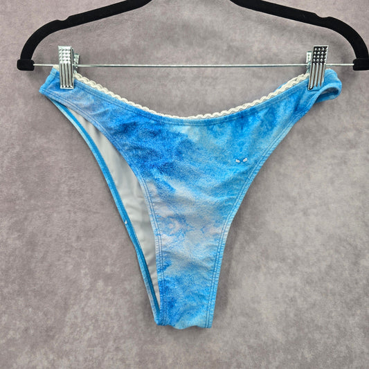 Shein Blue Lace Trim Bikini Bottoms Swimwear Medium