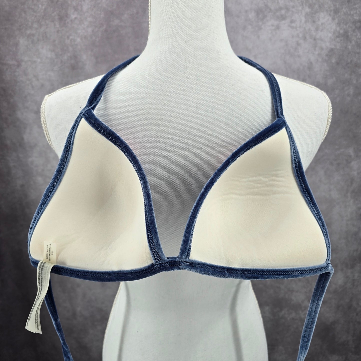 Victoria's Secret Blue Pink Floral Padded Bikini Top Halter Swimwear S-DD