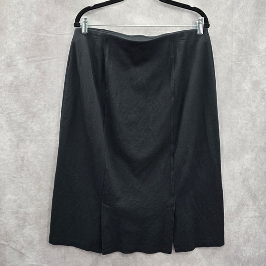 Cato Black Stretch Knee Length Slit Executive Flare Costume Skirt Plus 14/16W