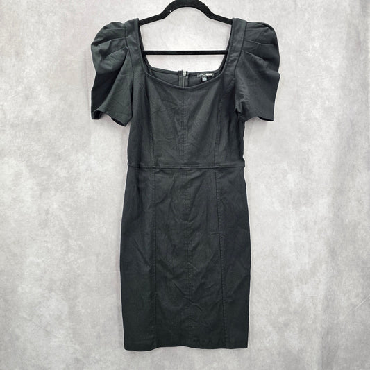 Fashion Nova Black Balloon Sleeve Bodycon Knee Length Short Sleeve Dress Large