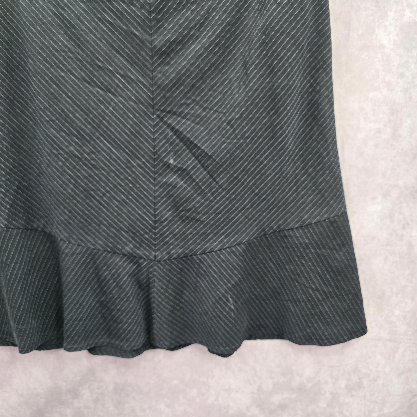 Ann Taylor Navy Blue Stripe Vintage Flare Knee Length Executive Skirt Plus 14