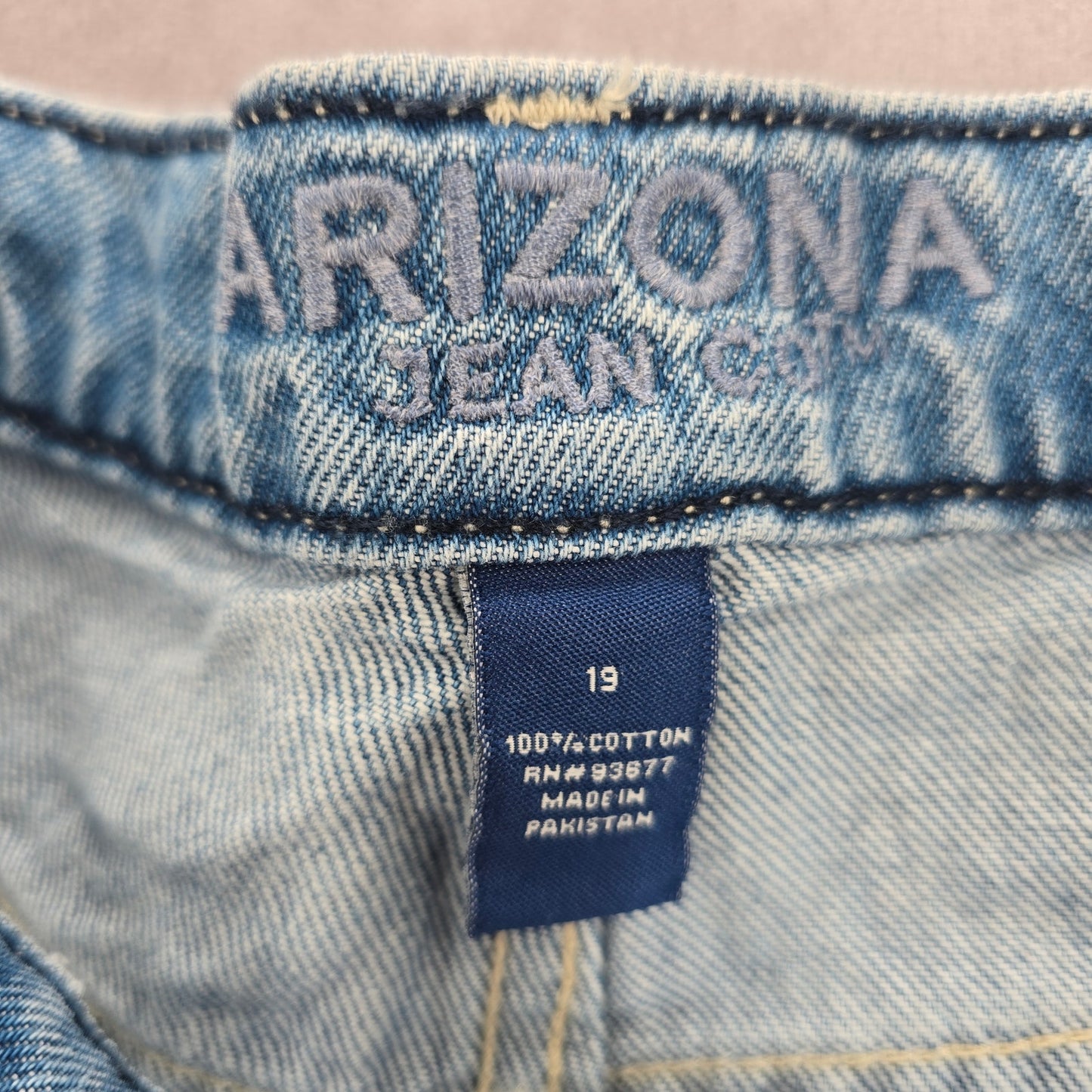 Arizona Jeans Co Blue Hi Rise Button Jeans Cotton Denim Pants Shorts Plus 19