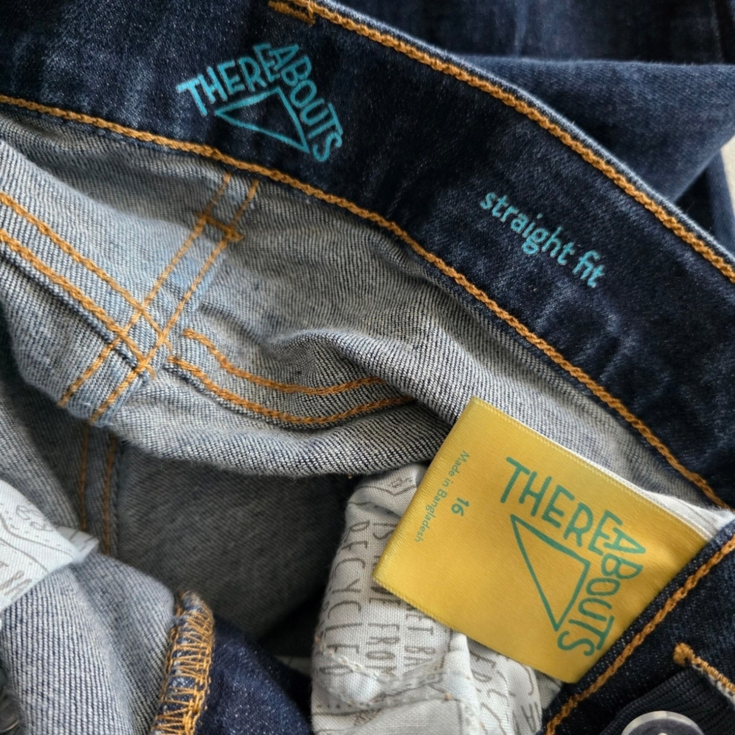061. There Abouts Blue Straight Skinny Fit Denim Pants Jeans 16