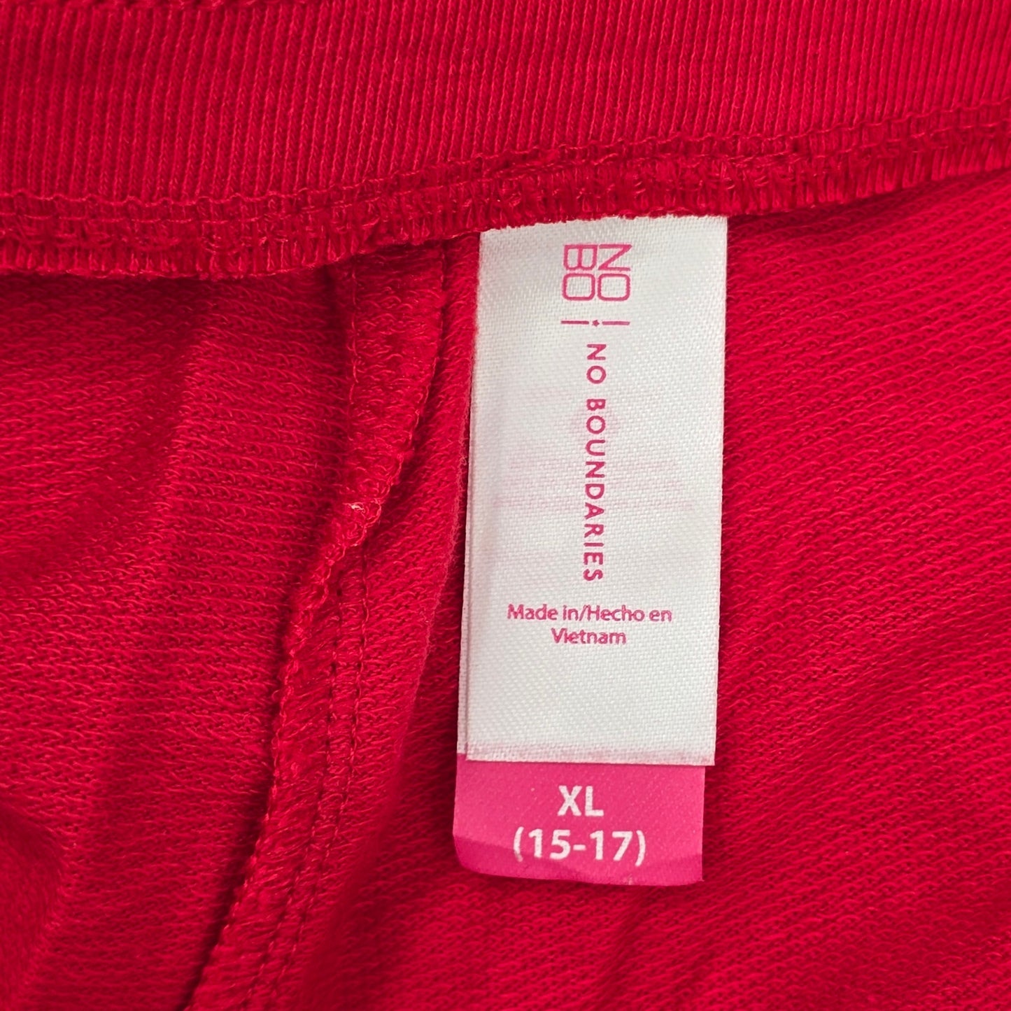 No Boundaries Red White Lounge Stretch Bottoms Pants Shorts Plus XL 15-17