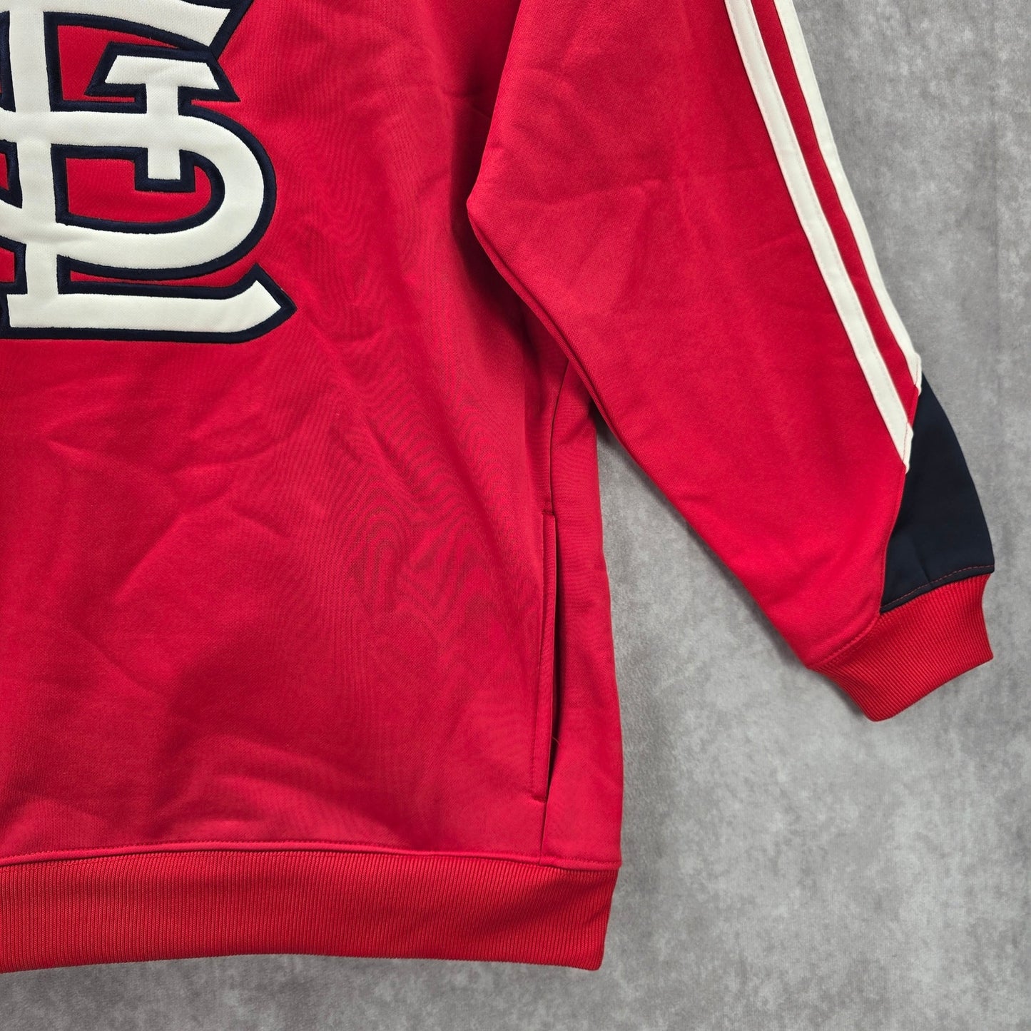Adidas Red Blue St Louis Pullover Sweater Boys Youth Junior Hoodie Medium 10/12