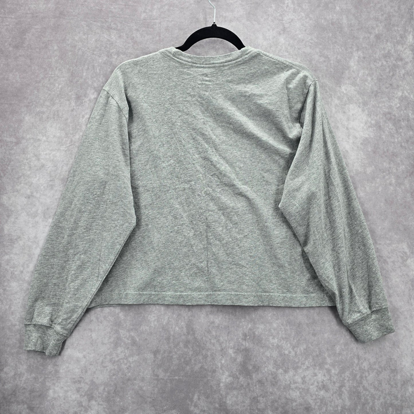Nike Gray Long Sleeve Cropped Loose Fitted Tee Sports Cotton Active Top Medium
