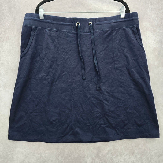Basic Editions Navy Blue Mini Short Cotton Skirt Plus 1X