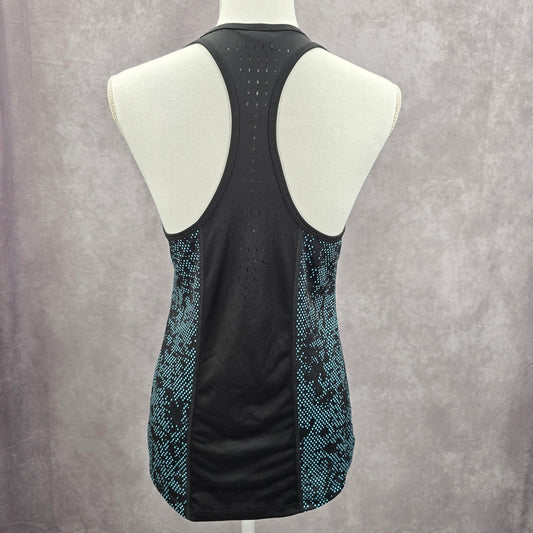 Champion Black Blue Polka Dot Racerback Activewear Duo Dry Tank Top Small