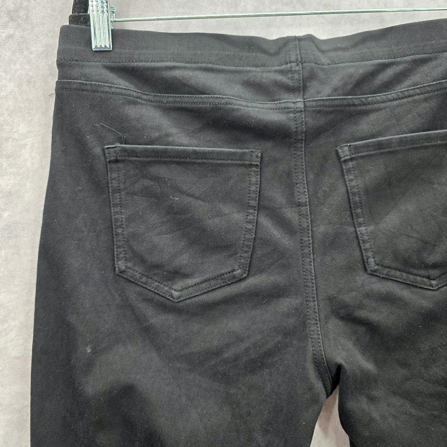 Faded Glory Black Stretch Flat Front Bermuda Bottoms Pants Shorts XL 16/18