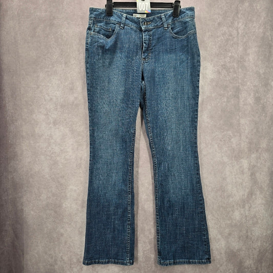 007. Riders By Lee Mid Rise Boot Cut Straight Blue Denim Pants Jeans Size 14M