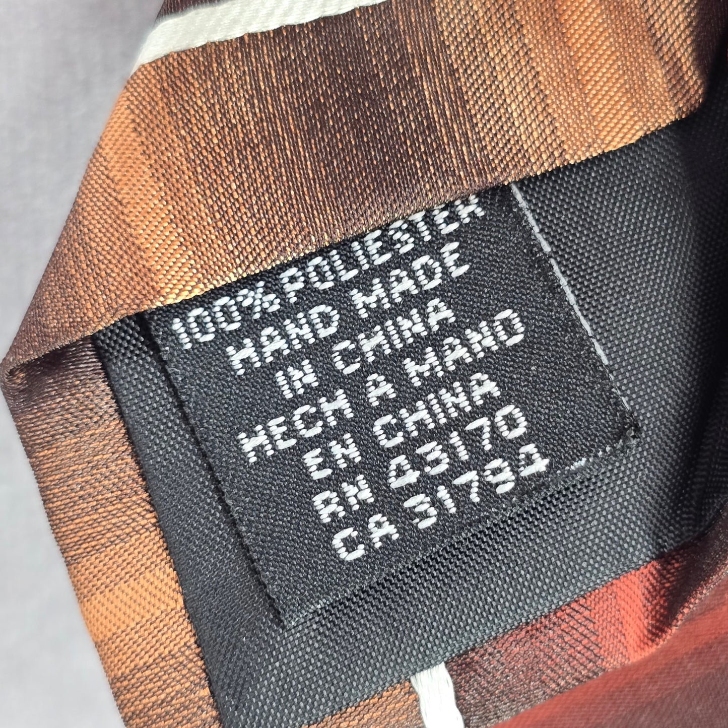 Stafford Essentials Brown Orange Stripe 100% Executive Corporate Mens Neck Tie