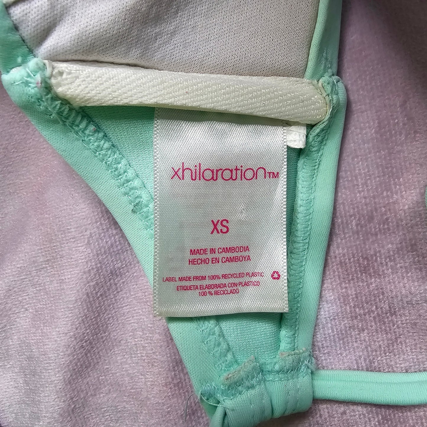 Xhilaration Green Padded String Bikini Top Swimwear XS