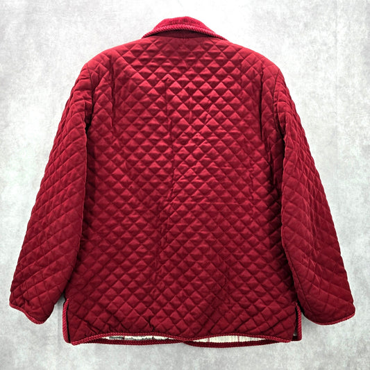 Gallery Red Quilted Plaid Snap Button Coat Parka Puffer Jacket Extra Large XL