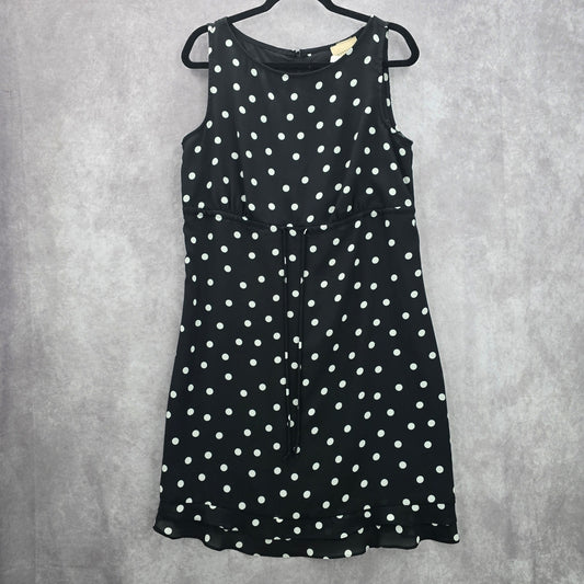 Apostrophe Black White Polka Dot Sleeveless Knee Length Retro Boho Dress 12