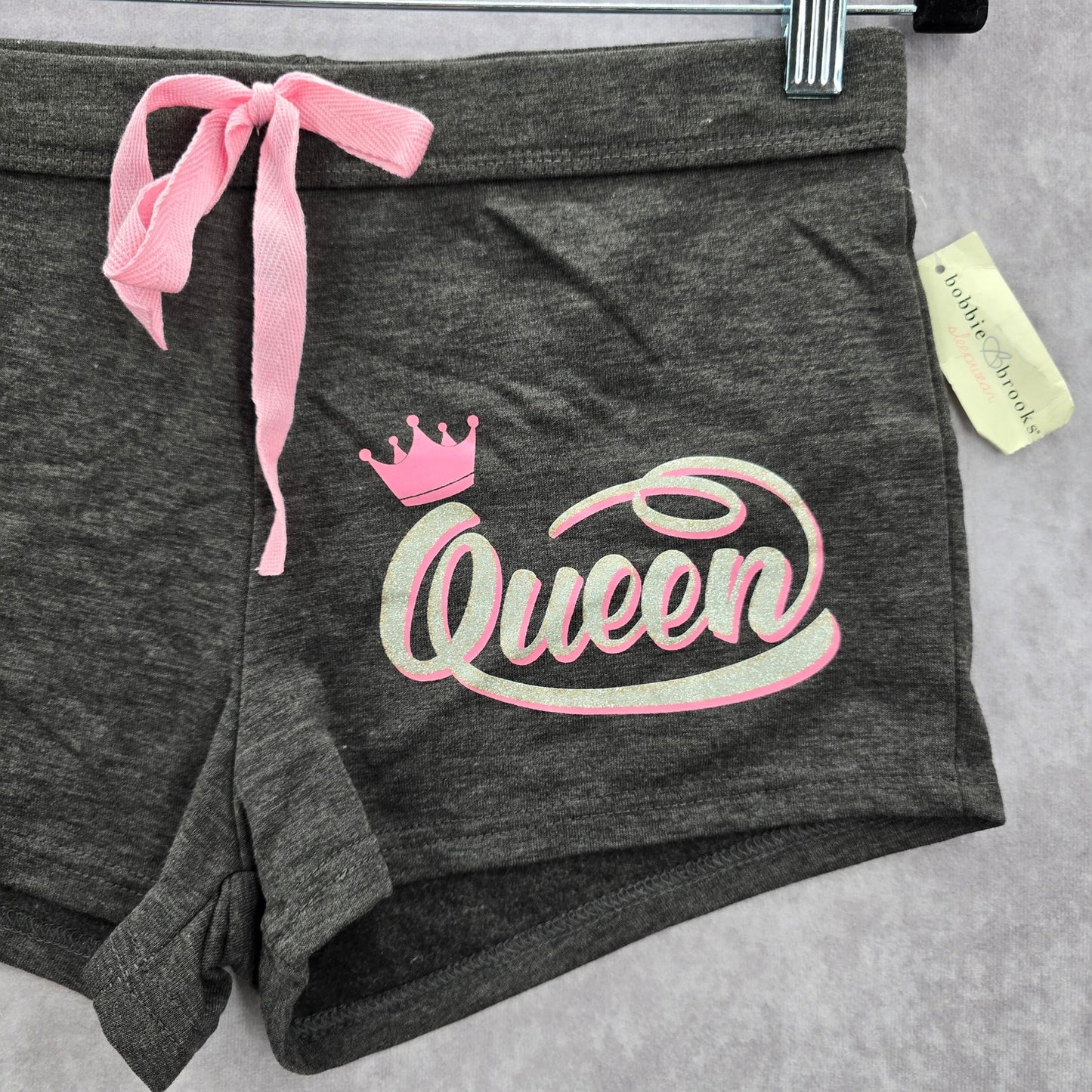 Bobbie Brooks Gray Sleepwear Queen Stretch Comfy Pink Shorts S Small