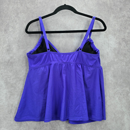 Shore Club Purple Padded Swimwear Tankini Tank Top Plus 18 1X