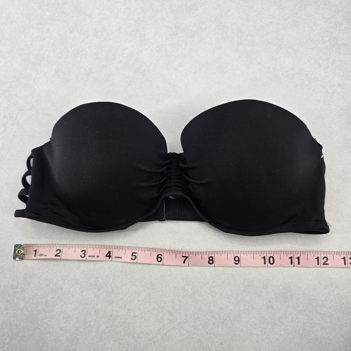 Shade & Shore Black Padded Strapless Swim Sports Bra Beach Bikini Top 34C